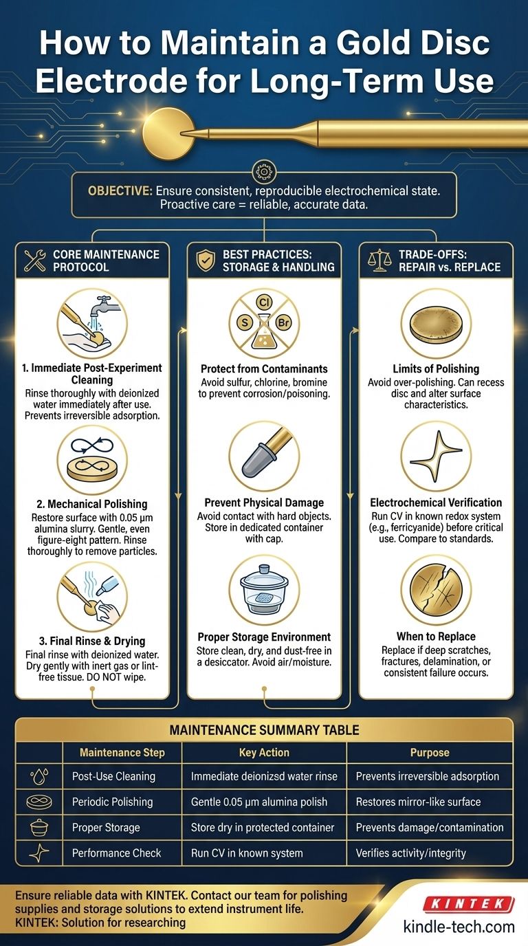 Come si dovrebbe mantenere un elettrodo a disco d'oro per un uso a lungo termine? Una guida per prestazioni costanti Guida Visiva