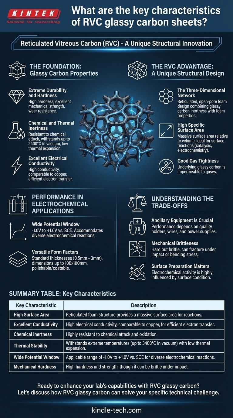 Quelles sont les caractéristiques clés des feuilles de carbone vitreux RVC ? Libérez une performance électrochimique supérieure Guide Visuel