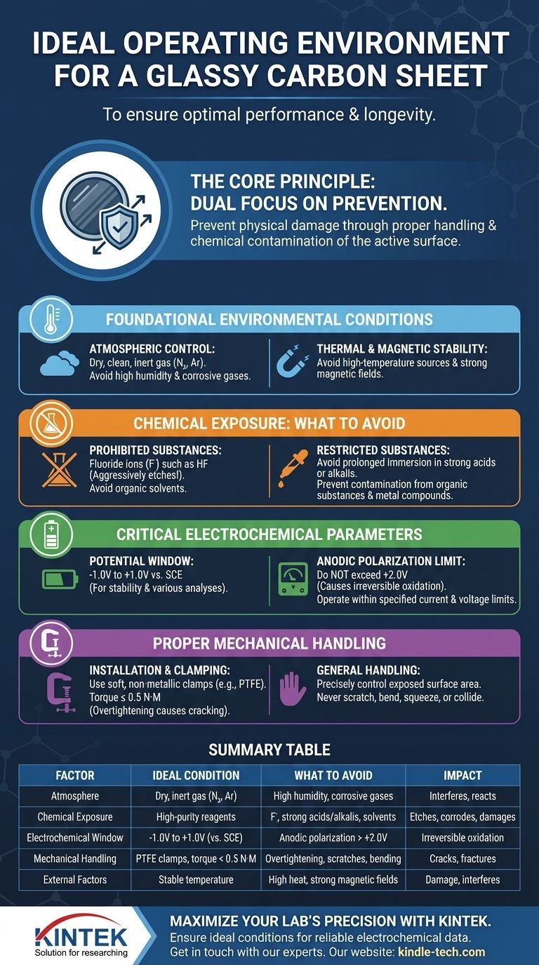Quel est l'environnement de fonctionnement idéal pour une feuille de carbone vitreux ? Assurer des performances et une longévité optimales Guide Visuel
