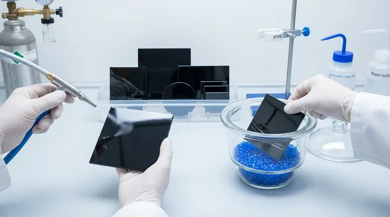 Como uma chapa de carbono vítreo deve ser seca e armazenada? Proteja a Superfície Imaculada do Seu Eletrodo