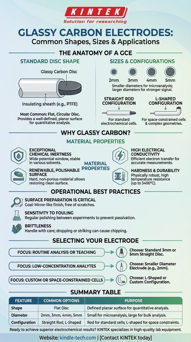 Каковы общие формы и размеры стеклоуглеродных электродов? Ключевые характеристики для воспроизводимых результатов Визуальное руководство