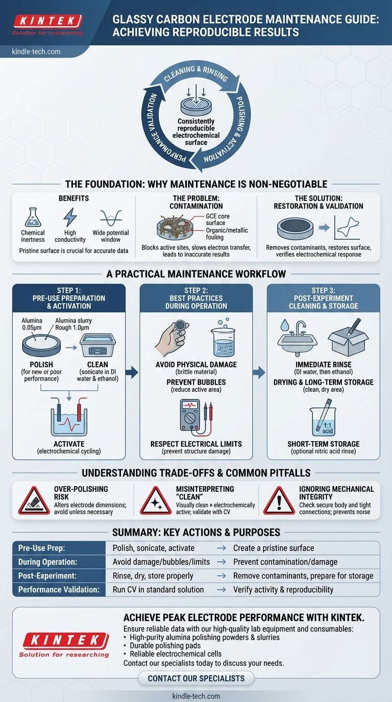 What maintenance procedures are required for a glassy carbon electrode? A Step-by-Step Guide to Reliable Performance Visual Guide