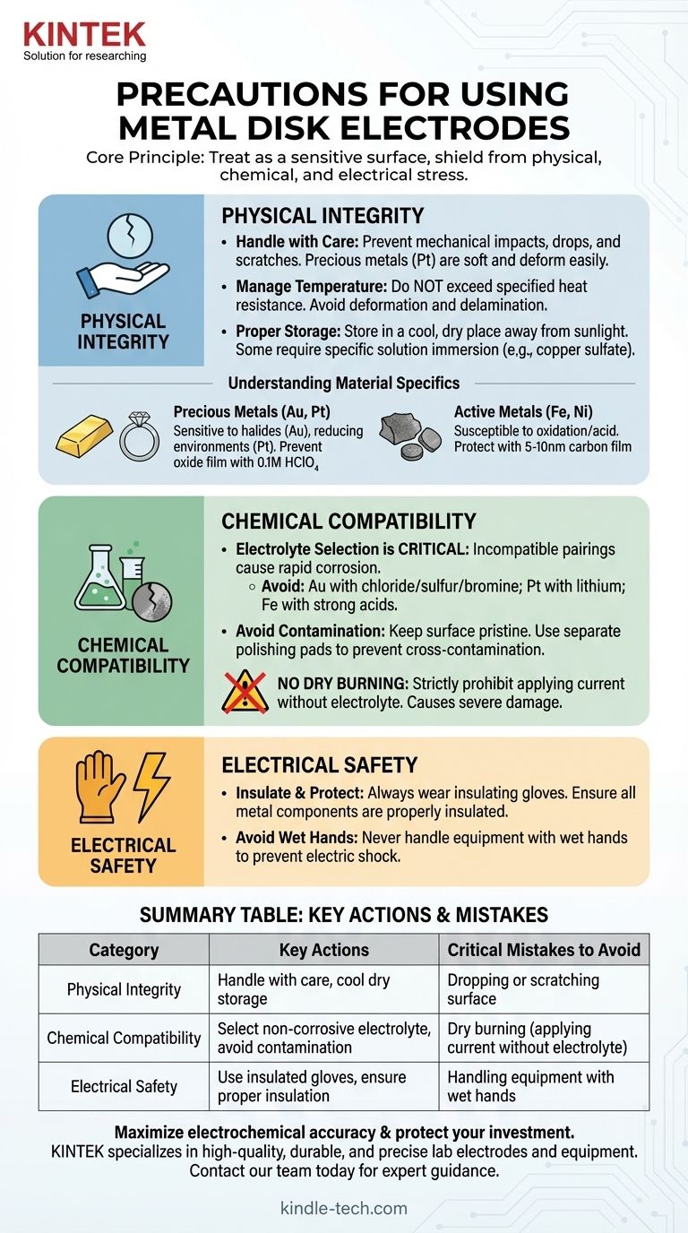 Quelles précautions faut-il prendre lors de l'utilisation d'électrodes à disque métallique ? Assurer la précision et la longévité Guide Visuel