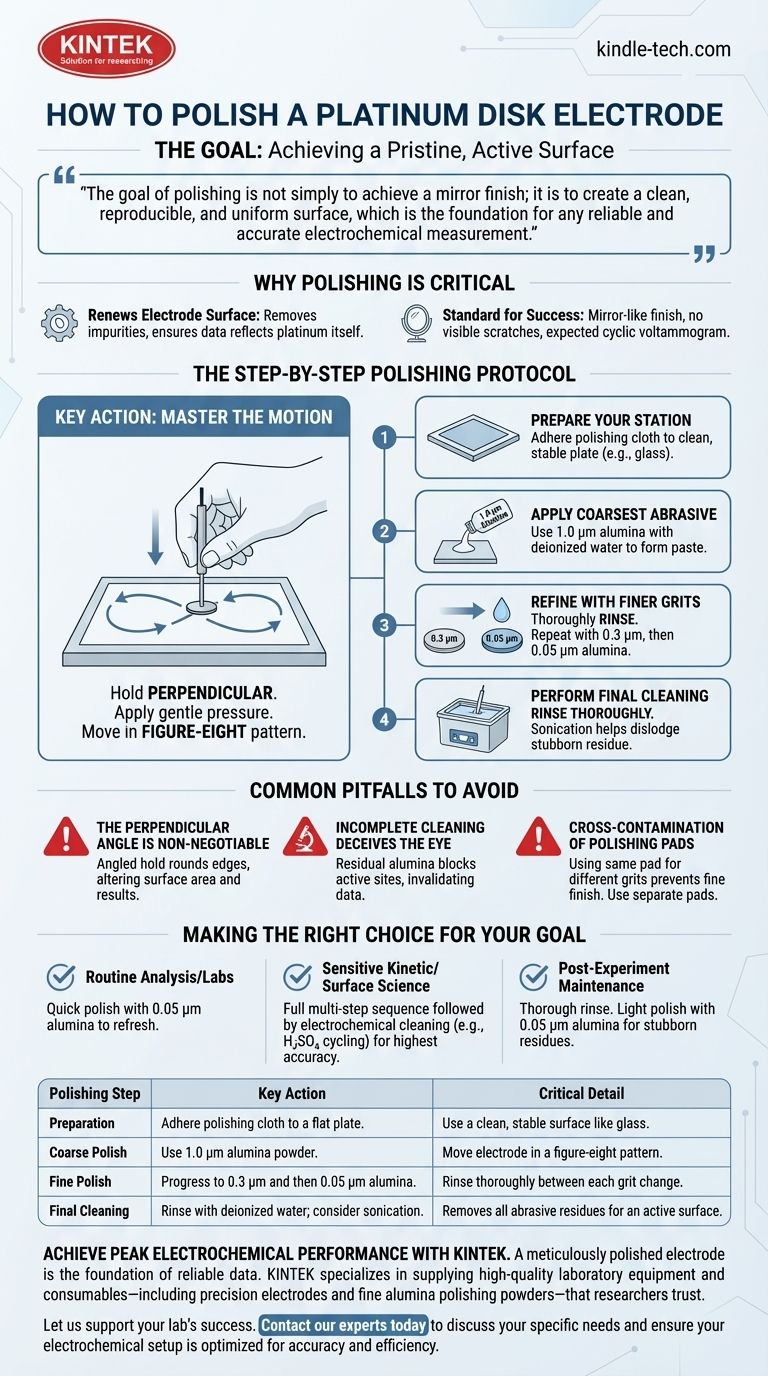 كيف يجب تلميع قطب قرص البلاتين؟ أتقن التقنية للحصول على بيانات كيميائية كهربائية موثوقة دليل مرئي