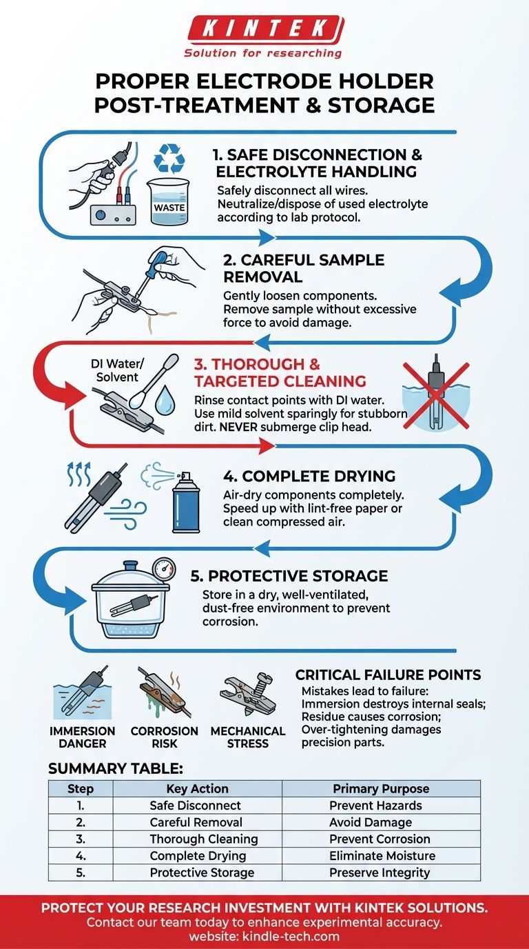실험 후 전극 홀더의 후처리 및 보관에 대한 적절한 절차는 무엇입니까? 정확성과 수명 보장 시각적 가이드