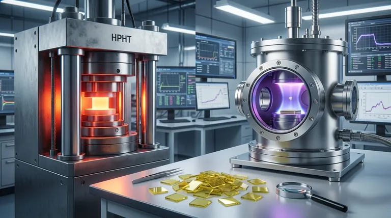 Какие машины производят выращенные в лаборатории бриллианты? Откройте для себя технологии HPHT и CVD, лежащие в основе выращенных в лаборатории драгоценных камней