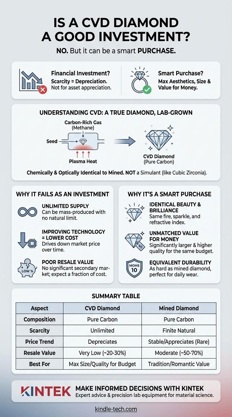 ¿Son los diamantes CVD una buena inversión? La verdad sobre el valor de los diamantes cultivados en laboratorio Guía Visual