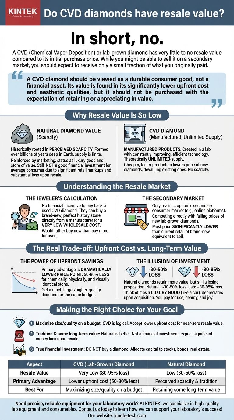 Les diamants CVD ont-ils une valeur de revente ? La vérité sur l'investissement dans les diamants de laboratoire Guide Visuel