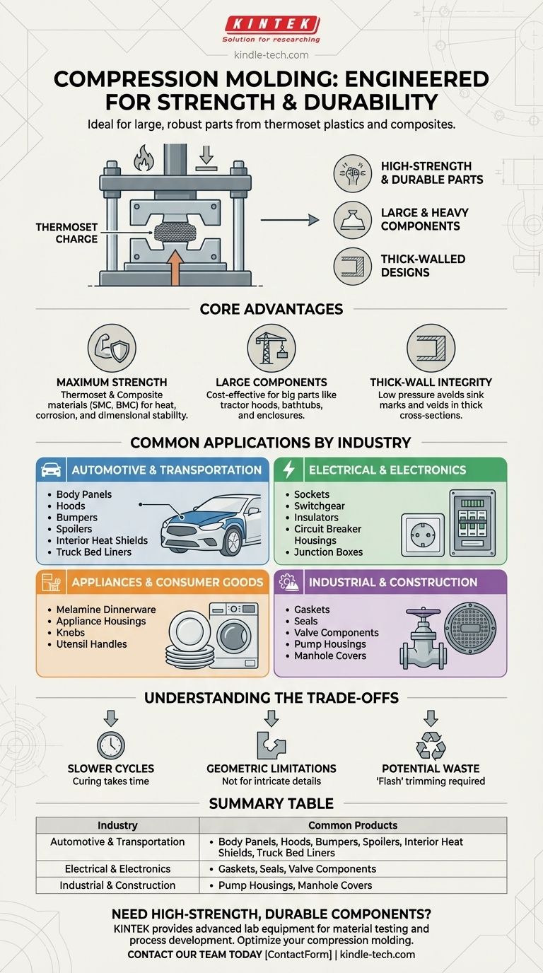 ما هي المنتجات التي تستخدم القولبة بالضغط؟ تصنيع مكونات كبيرة ومتينة دليل مرئي