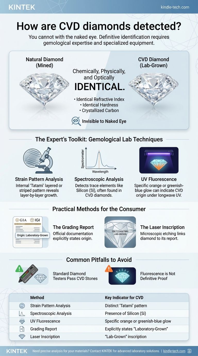 Wie werden CVD-Diamanten erkannt? Die Wissenschaft hinter der Identifizierung im Labor gezüchteter Diamanten Visuelle Anleitung