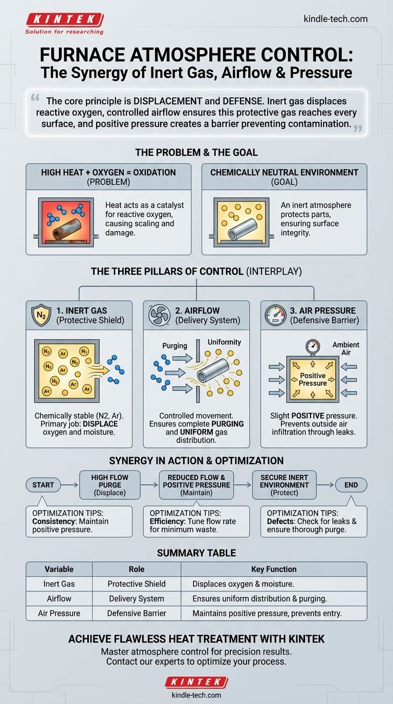 Comment le gaz inerte, le flux d'air et la pression fonctionnent-ils ensemble dans un four ? Maîtriser un contrôle précis de l'atmosphère Guide Visuel