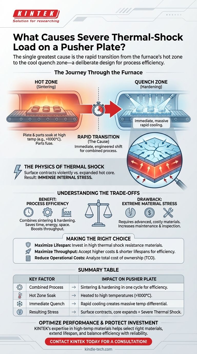 Qu'est-ce qui provoque la charge sévère de choc thermique sur une plaque de poussée dans un four de frittage ? Le compromis pour une fabrication à haute efficacité Guide Visuel