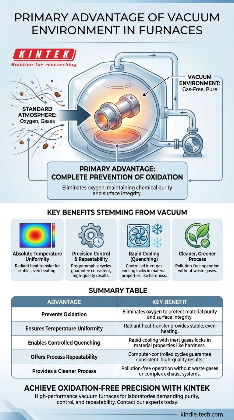 Quel est l'avantage principal de l'environnement sous vide dans ce type de four ? Atteindre une précision sans oxydation Guide Visuel