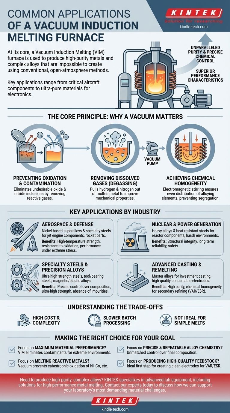 Quais são as aplicações comuns de um forno de fusão por indução a vácuo? Produzir Metais de Alta Pureza para Indústrias Exigentes Guia Visual
