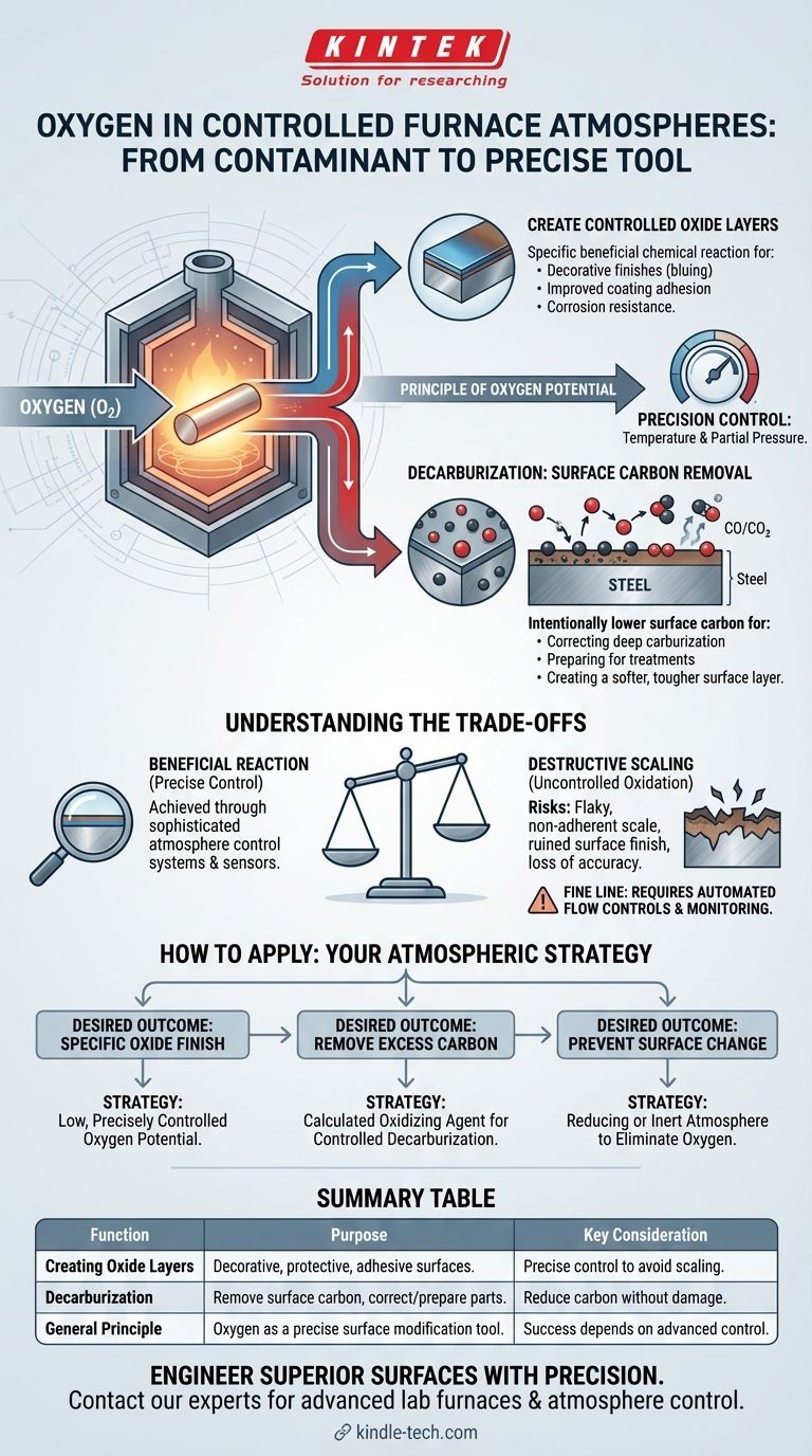Come viene utilizzato l'ossigeno (O2) nelle atmosfere controllate del forno? Padronanza dell'ingegneria delle superfici per i metalli Guida Visiva