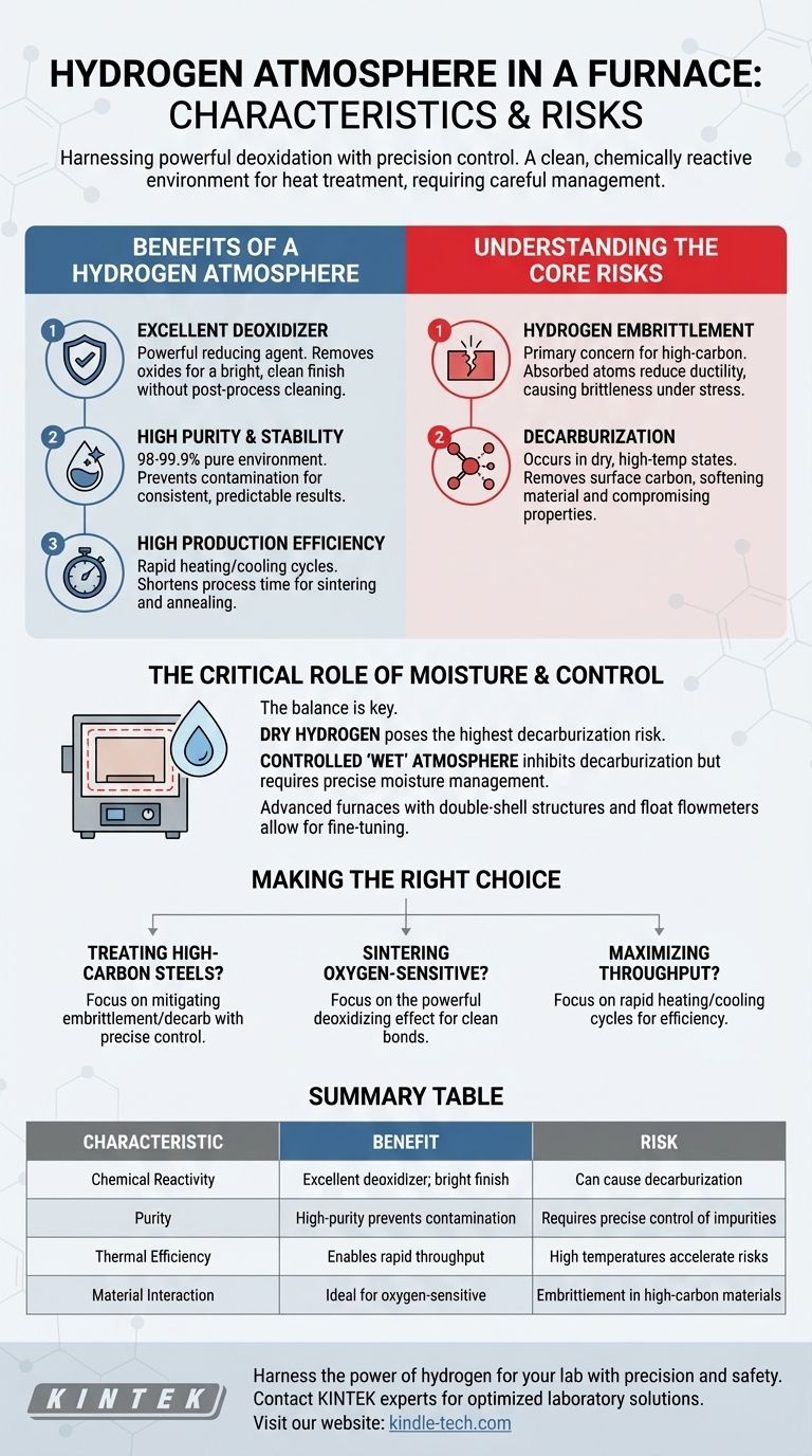 Quelles sont les caractéristiques et les risques d'une atmosphère d'hydrogène dans un four ? Maîtriser l'équilibre du pouvoir et le contrôle Guide Visuel