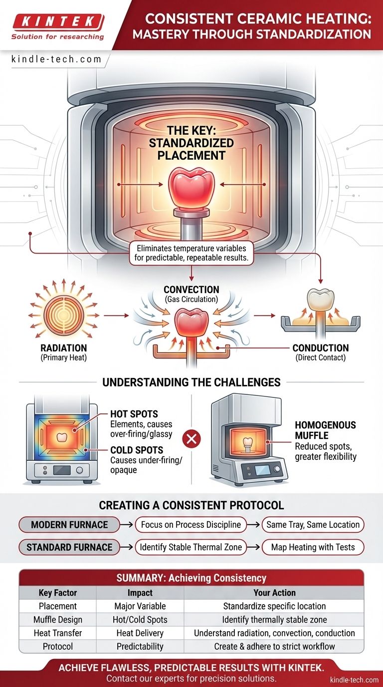Como pode ser obtido o aquecimento consistente de restaurações de cerâmica dentro de um forno? Domine a dinâmica de calor do seu forno Guia Visual