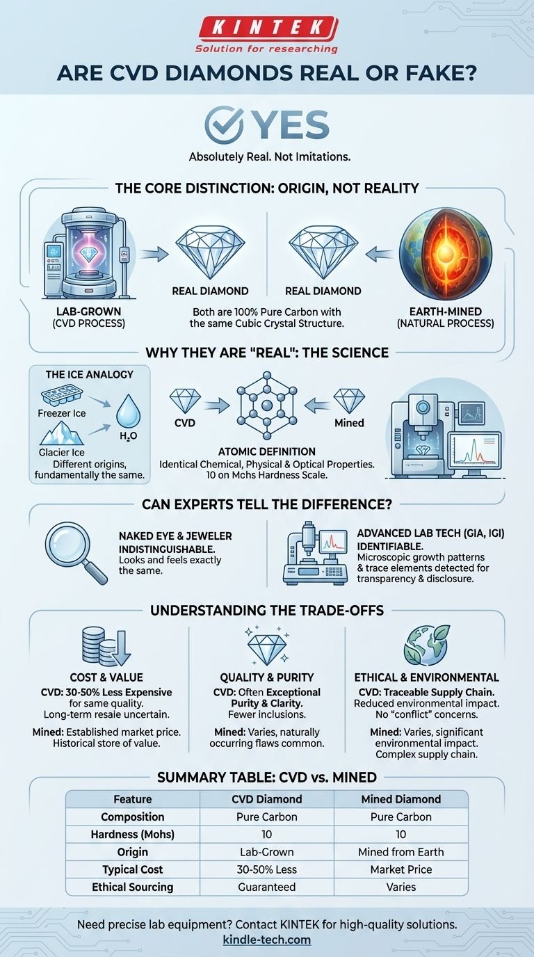 CVD 다이아몬드는 진짜인가 가짜인가? 실험실에서 만든 다이아몬드에 대한 진실을 알아보세요 시각적 가이드