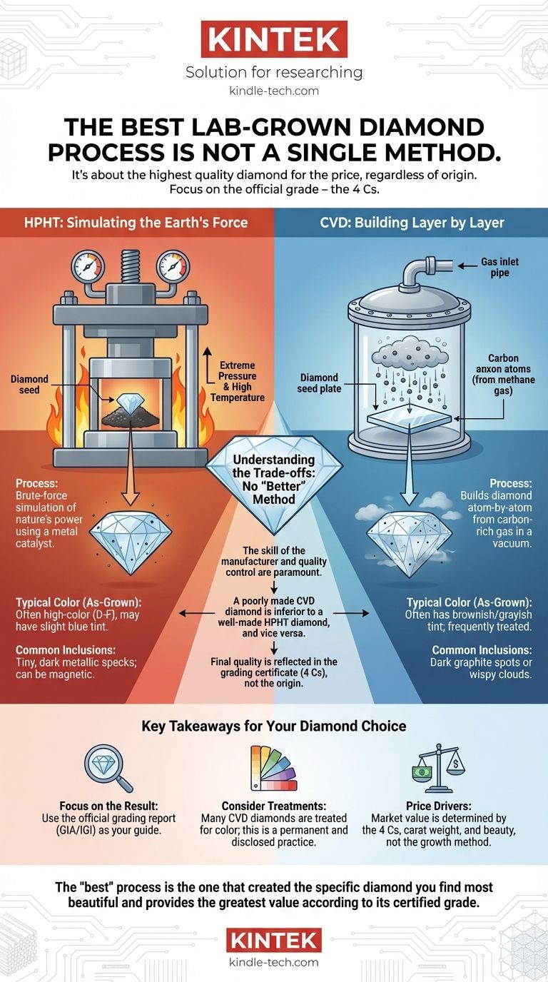 ¿Qué proceso de diamante cultivado en laboratorio es mejor? Concéntrese en la calidad, no en el método Guía Visual