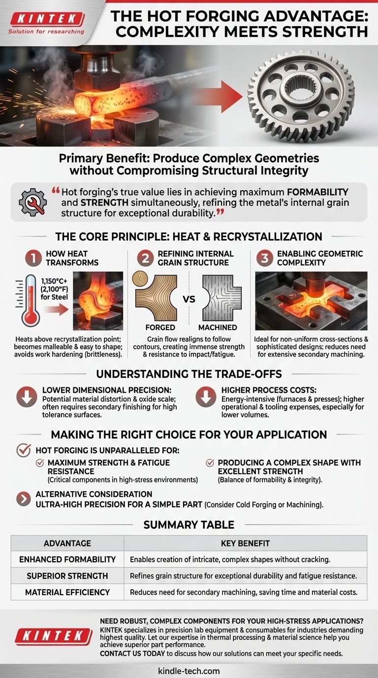 What is the main advantage of the hot forging process? Achieve Maximum Strength in Complex Parts Visual Guide