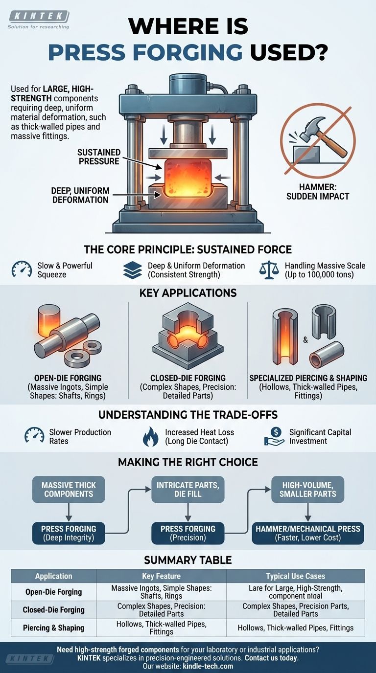 Où la forgeage par presse est-elle utilisée ? Fabrication de composants métalliques grands et à haute résistance Guide Visuel