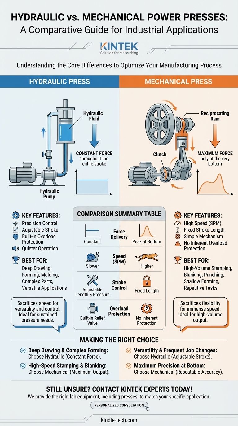 Какова разница между гидравлическим и механическим прессом? Выберите подходящий пресс для ваших производственных нужд Визуальное руководство