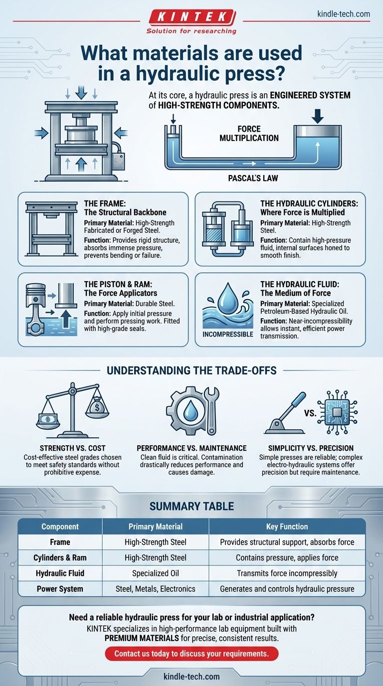 Quali materiali vengono utilizzati in una pressa idraulica? Acciaio ad alta resistenza per massima forza e durata Guida Visiva