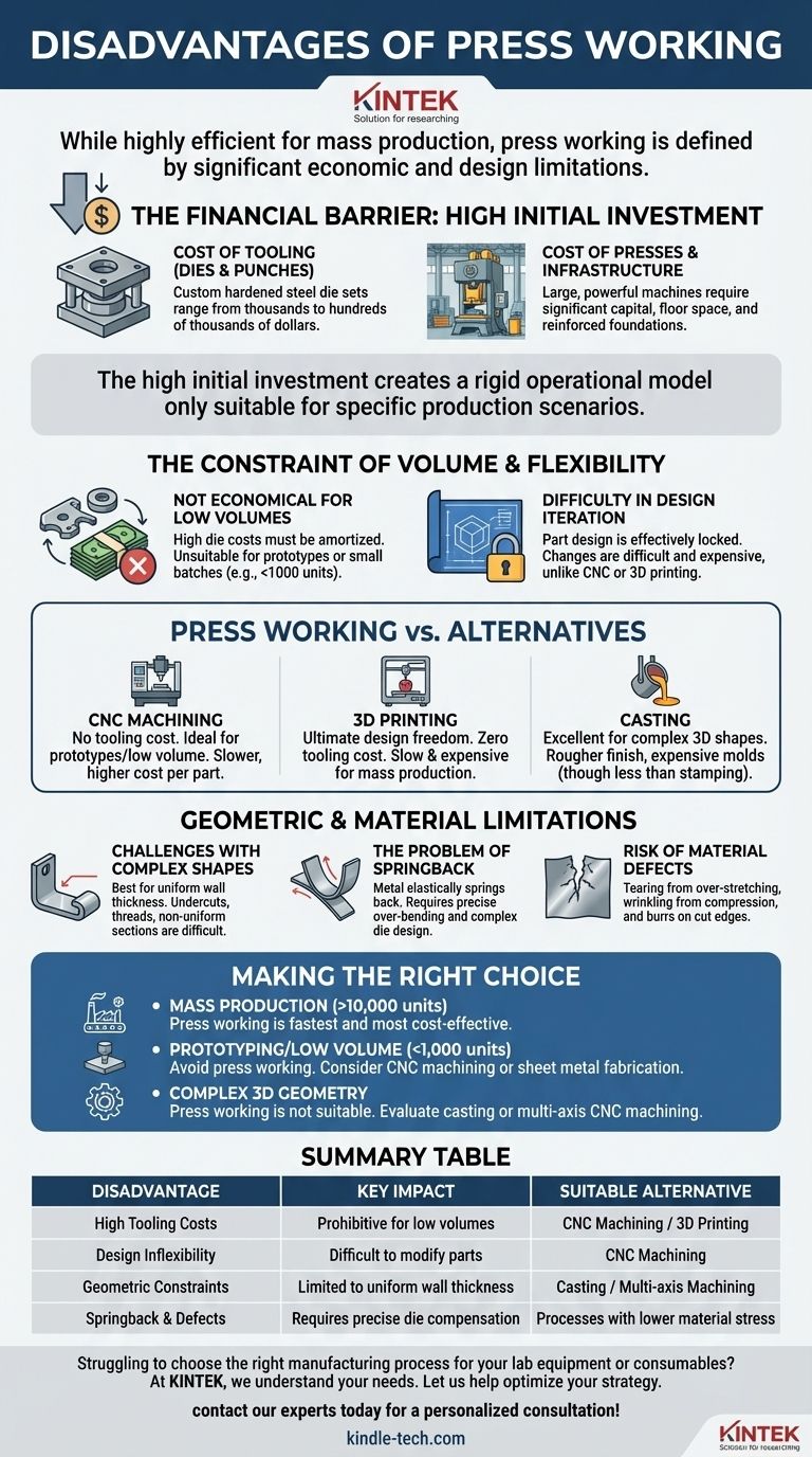 ما هي عيوب التصنيع بالكبس؟ التكاليف المرتفعة وقيود التصميم للإنتاج الضخم دليل مرئي