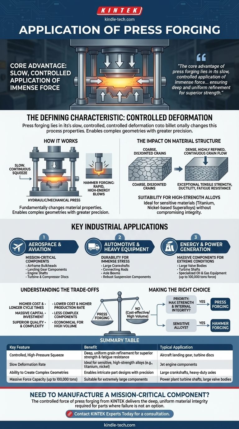 Quelle est l'application du matriçage à la presse ? Fabrication de composants critiques à haute résistance Guide Visuel
