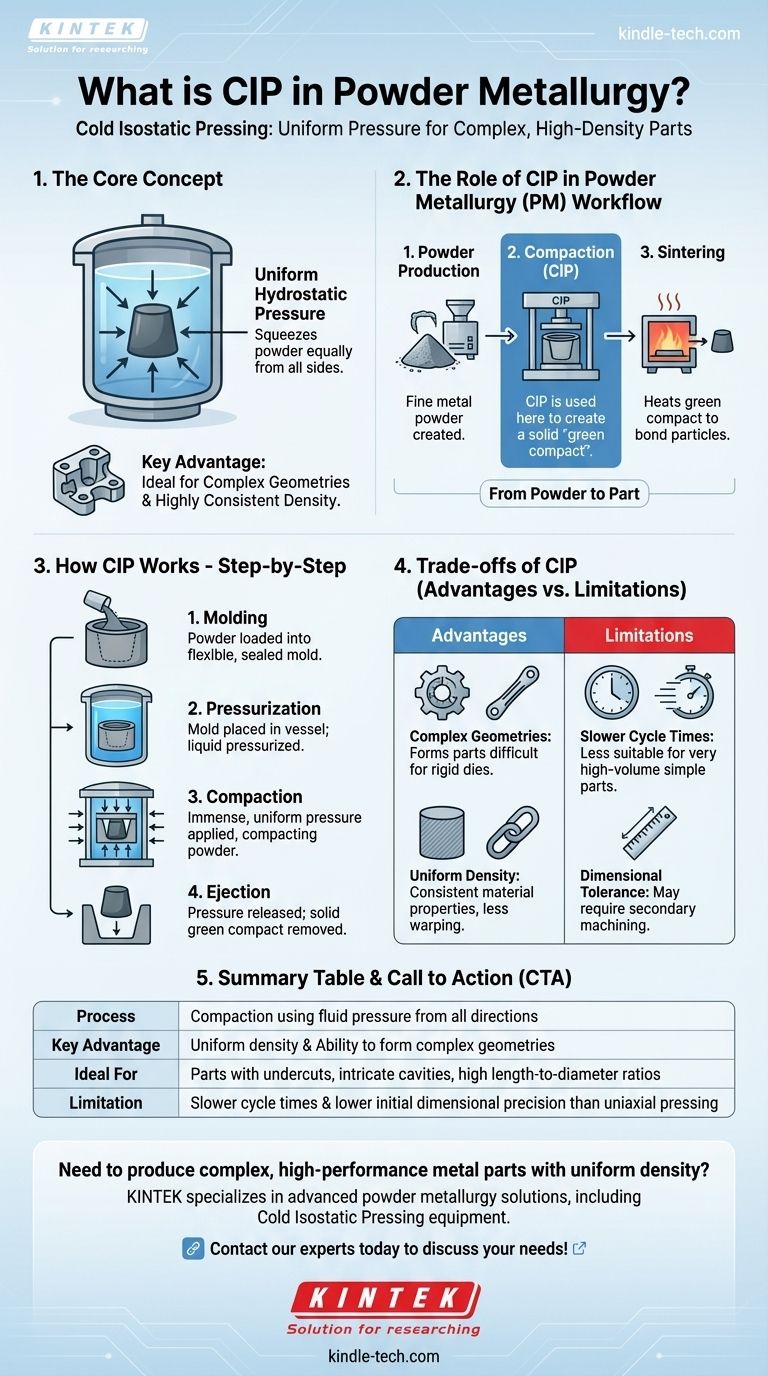Qu'est-ce que le CIP en métallurgie des poudres ? Obtenez une densité uniforme pour des pièces complexes Guide Visuel
