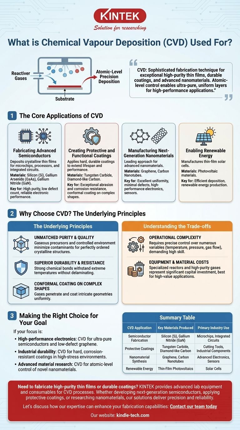 Wofür wird die chemische Gasphasenabscheidung (Chemical Vapor Deposition, CVD) bei der Herstellung verwendet? Hochreine Dünnschichten & Fortschrittliche Materialien Visuelle Anleitung