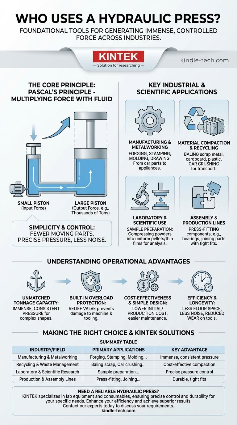 ¿Quién utiliza una prensa hidráulica? Una guía de industrias y aplicaciones que requieren fuerza masiva Guía Visual