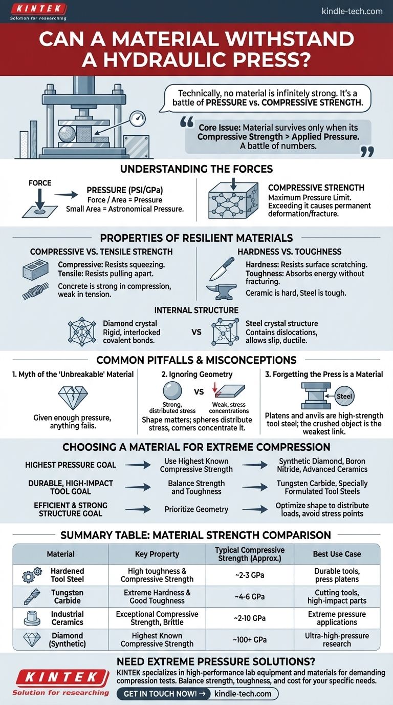 What material can withstand a hydraulic press? Understanding Compressive Strength vs. Pressure Visual Guide