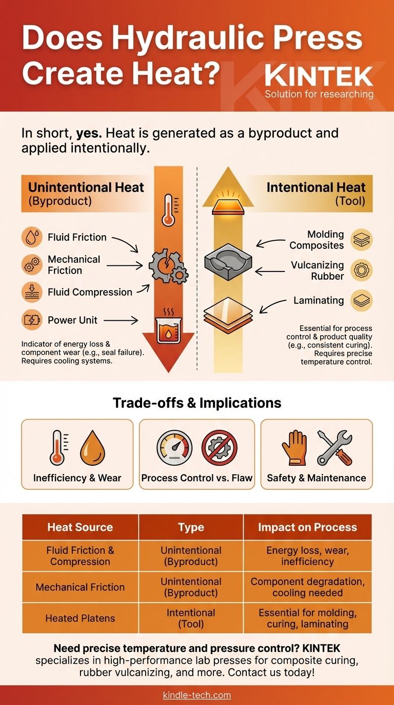 هل يولد الكبس الهيدروليكي حرارة؟ فهم مصادر الحرارة المتعمدة مقابل غير المتعمدة دليل مرئي