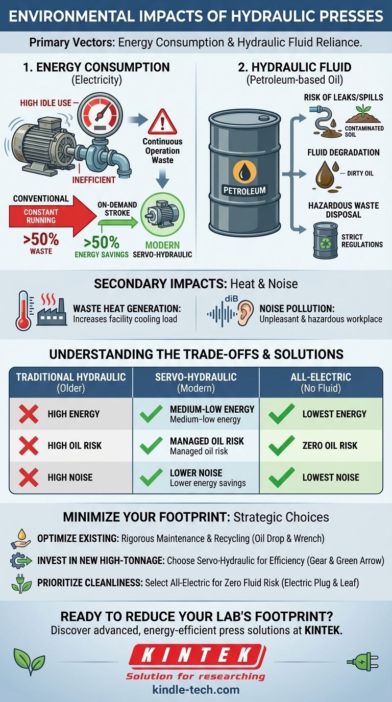ما هي الآثار البيئية للمكابس الهيدروليكية؟ تقليل البصمة من حيث الطاقة والسوائل دليل مرئي