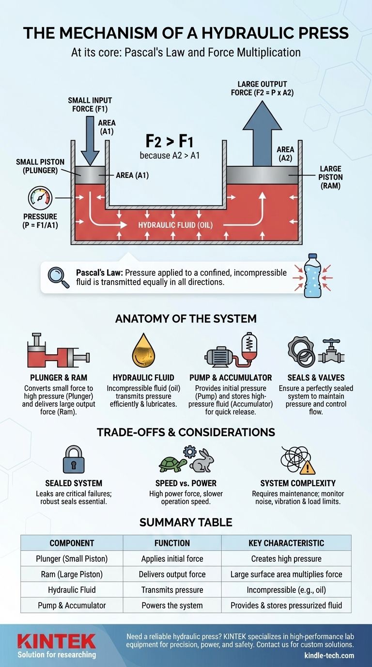 Qual è il meccanismo di una pressa idraulica? Sfruttare la Legge di Pascal per una Forza Immensa Guida Visiva