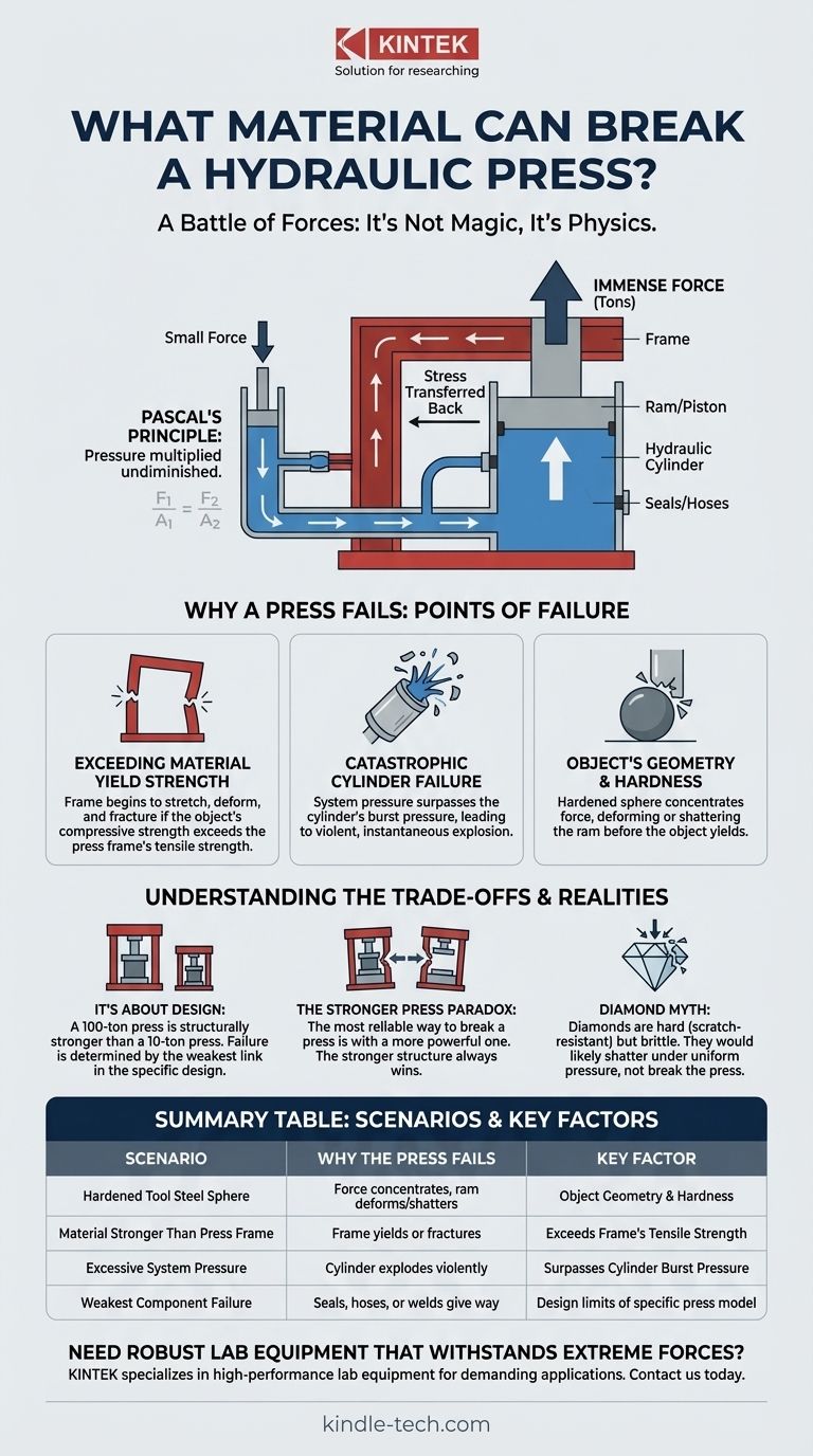 Quel matériau peut casser une presse hydraulique ? Découvrez les limites de la force d'écrasement Guide Visuel