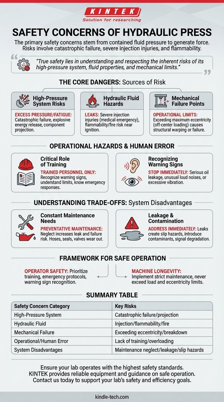 Quelles sont les préoccupations de sécurité liées à une presse hydraulique ? Atténuer les risques liés à la haute pression et aux risques mécaniques Guide Visuel