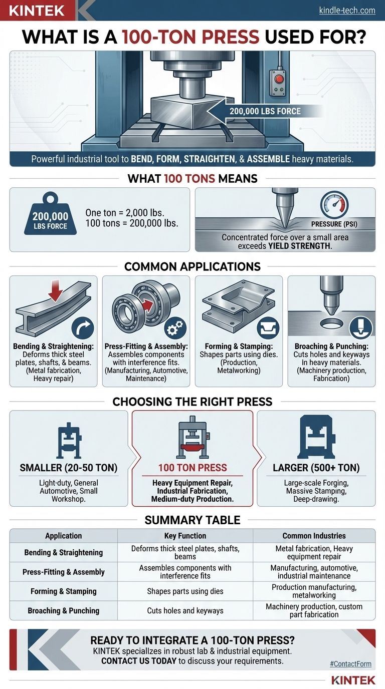 What is a 100 ton press used for? A Guide to Industrial Bending, Forming, and Assembly Visual Guide