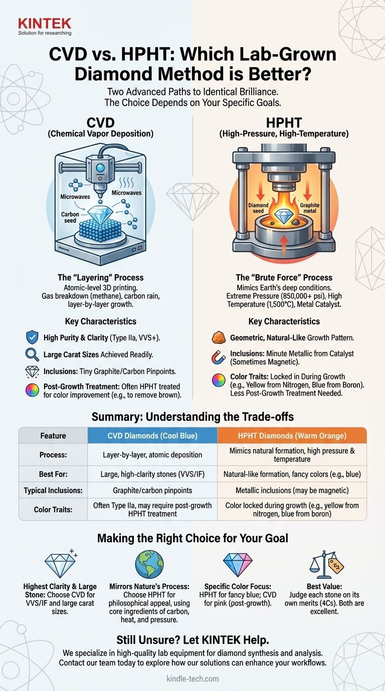 CVD 和 Hpht 哪个更好？为您的需求选择合适的实验室培育钻石 图解指南
