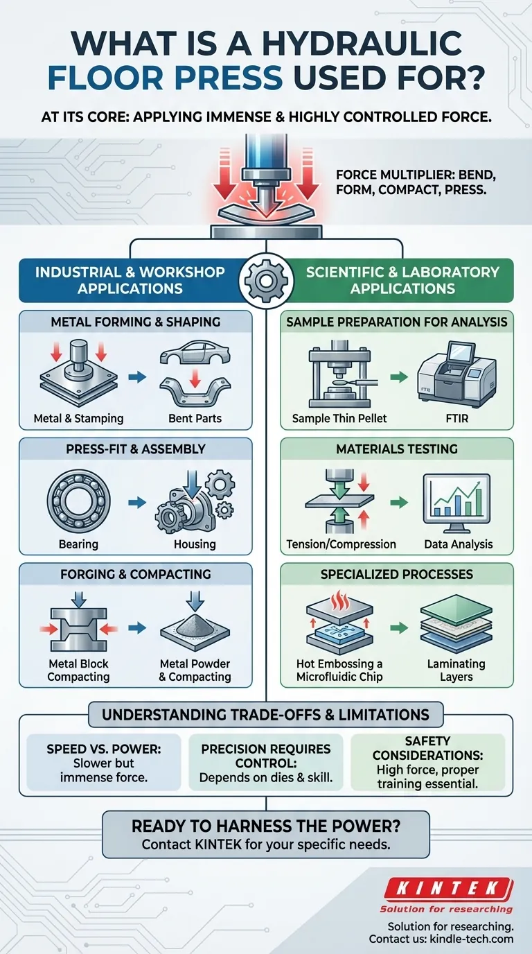 유압식 플로어 프레스는 어디에 사용되나요? 산업 및 실험실 응용 분야를 위한 다목적 도구 시각적 가이드