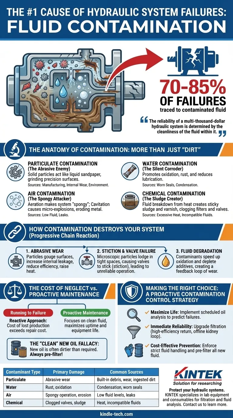 Was ist eine Hauptursache für Ausfälle von Hydrauliksystemen und -komponenten? Vermeiden Sie kostspielige Ausfallzeiten mit sauberer Flüssigkeit Visuelle Anleitung