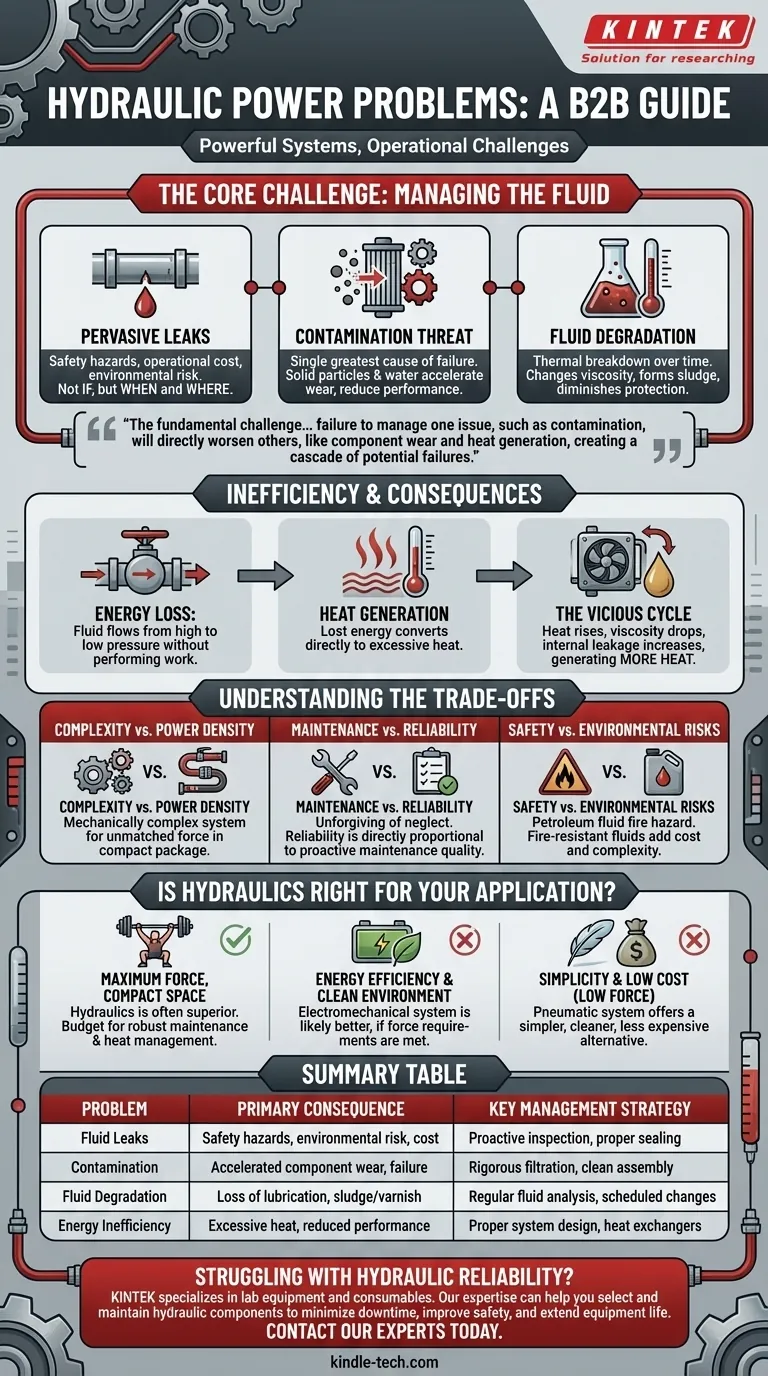 Welche Probleme sind mit hydraulischer Leistung verbunden? Lecks, Verunreinigungen und Ineffizienz managen Visuelle Anleitung