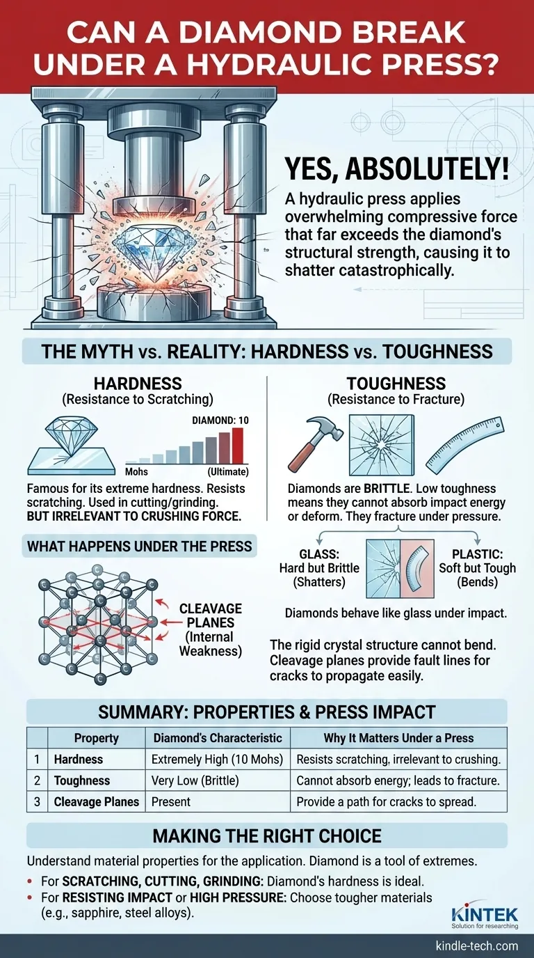 Может ли алмаз разрушиться под гидравлическим прессом? Раскрываем правду о хрупкости алмаза Визуальное руководство