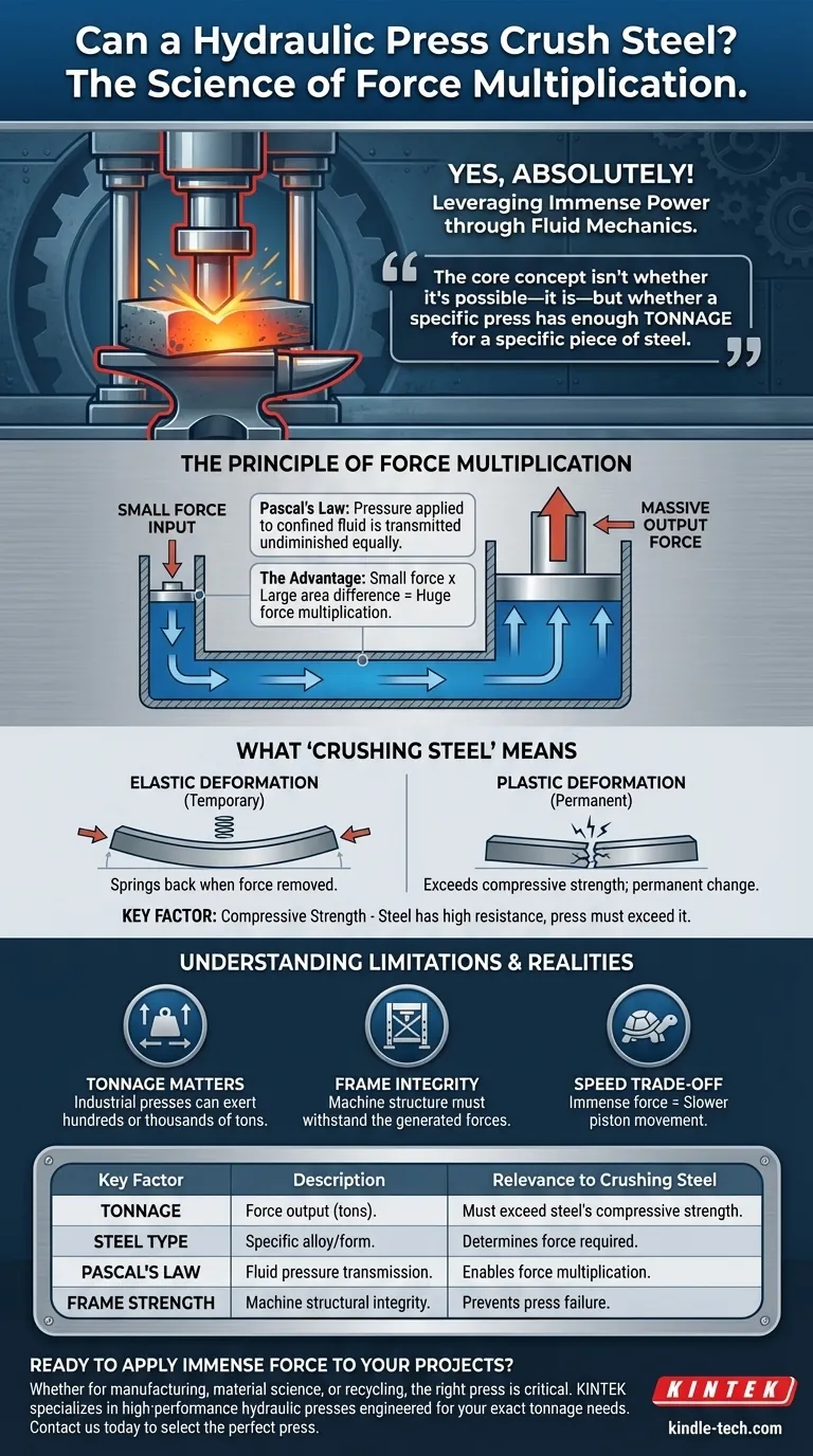 유압 프레스가 강철을 부술 수 있습니까? 산업 성형 및 테스트를 위한 엄청난 힘 활용 시각적 가이드