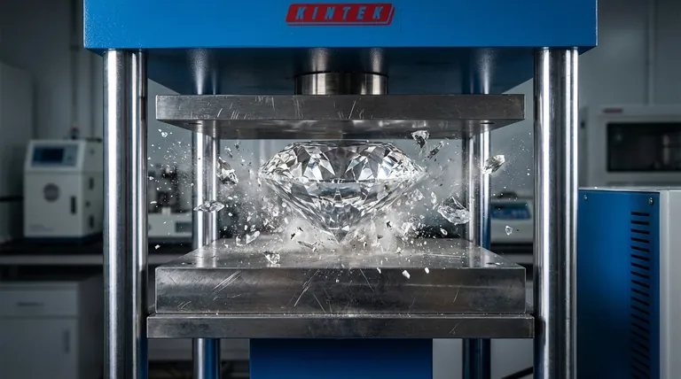 钻石在液压机下会发生什么?它会因脆性而非硬度不足而破碎