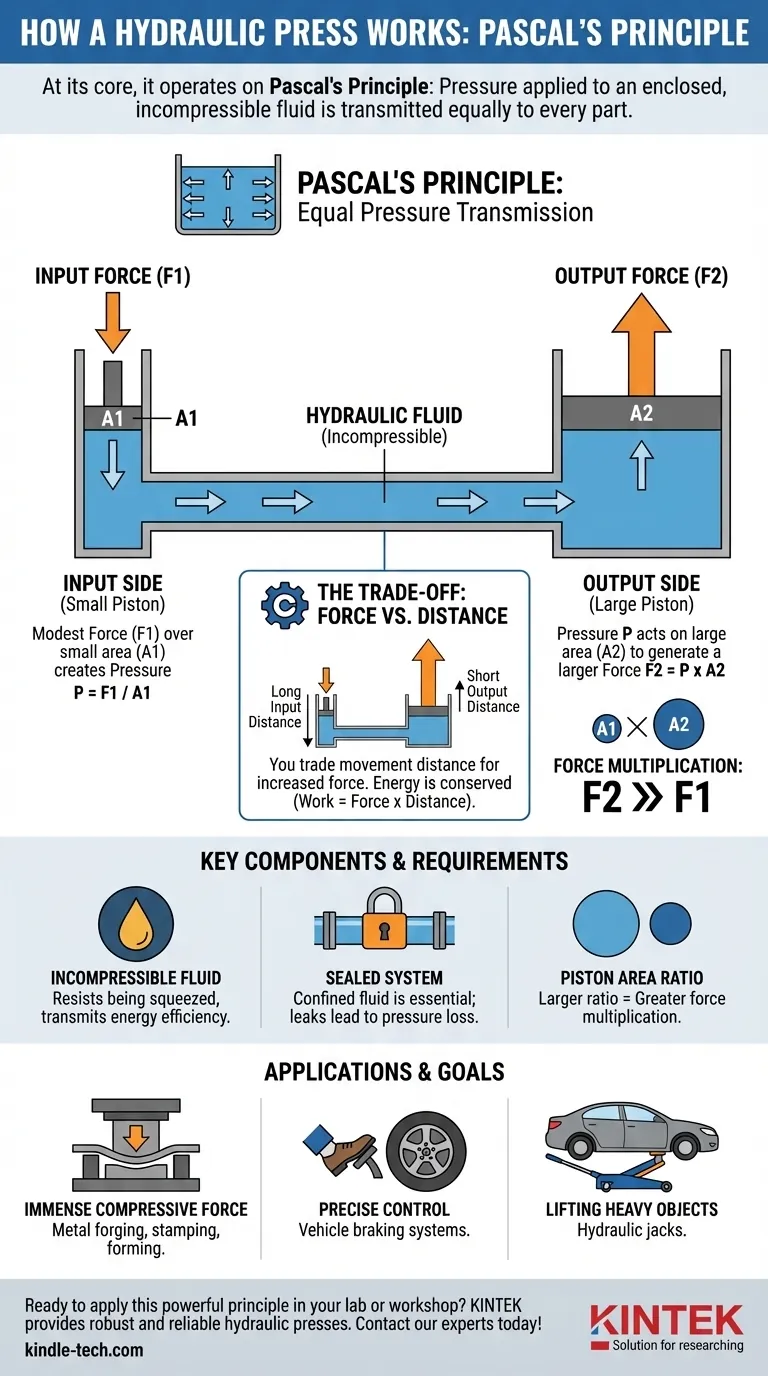 Em que princípio se baseia o funcionamento da prensa hidráulica? Aproveite a Lei de Pascal para uma multiplicação de força maciça Guia Visual