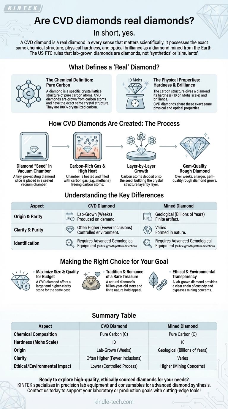I diamanti CVD sono diamanti veri? Svelare la verità sui diamanti creati in laboratorio rispetto a quelli estratti Guida Visiva