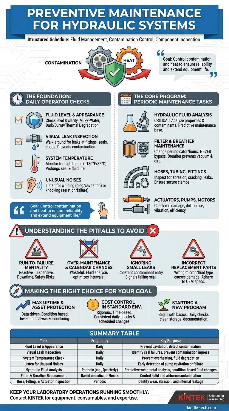 Qual é a lista de tarefas de manutenção preventiva para um sistema hidráulico? Um Guia Proativo para Maximizar o Tempo de Atividade Guia Visual