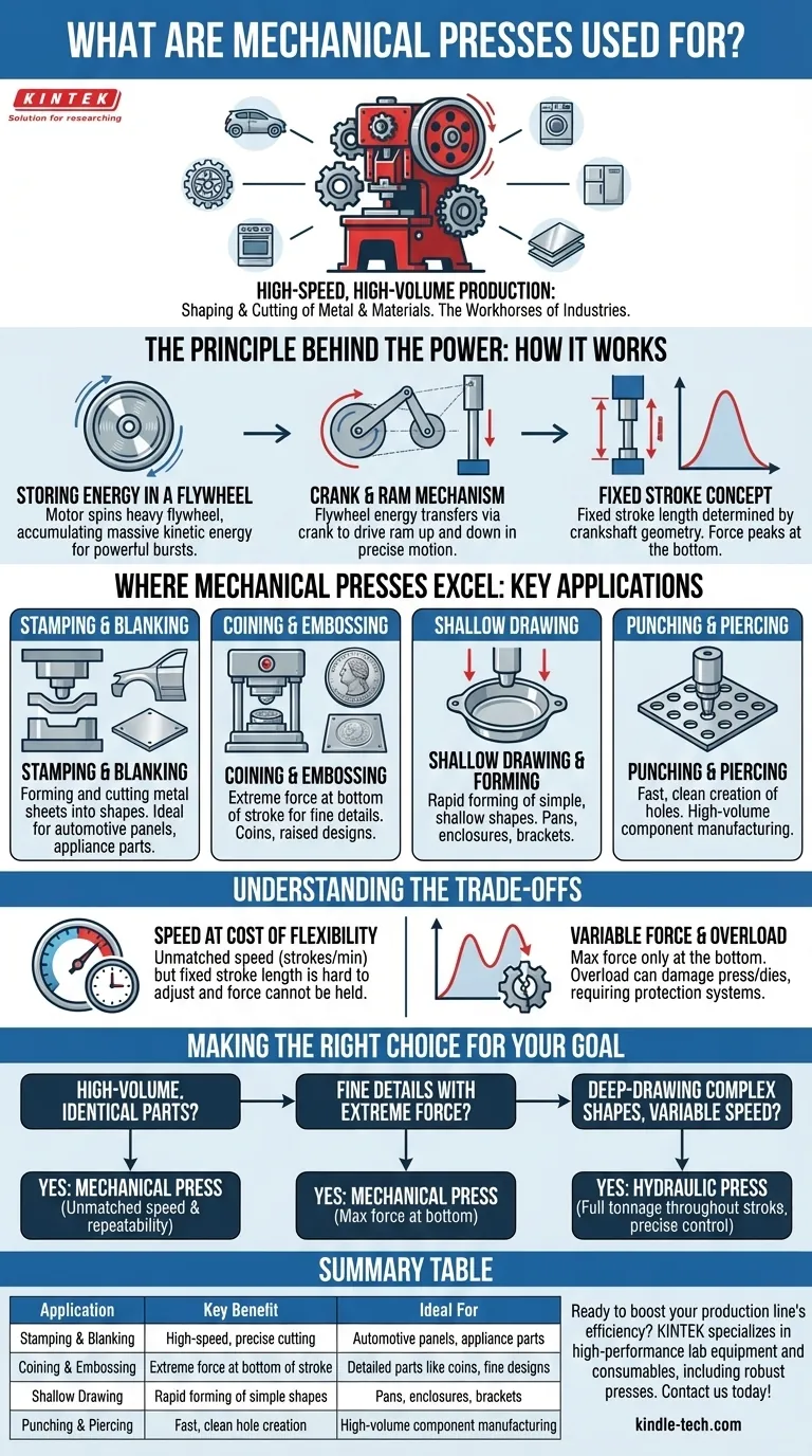 ما هي استخدامات المكابس الميكانيكية؟ تحقيق الختم عالي السرعة وتشكيل المعادن بدقة دليل مرئي
